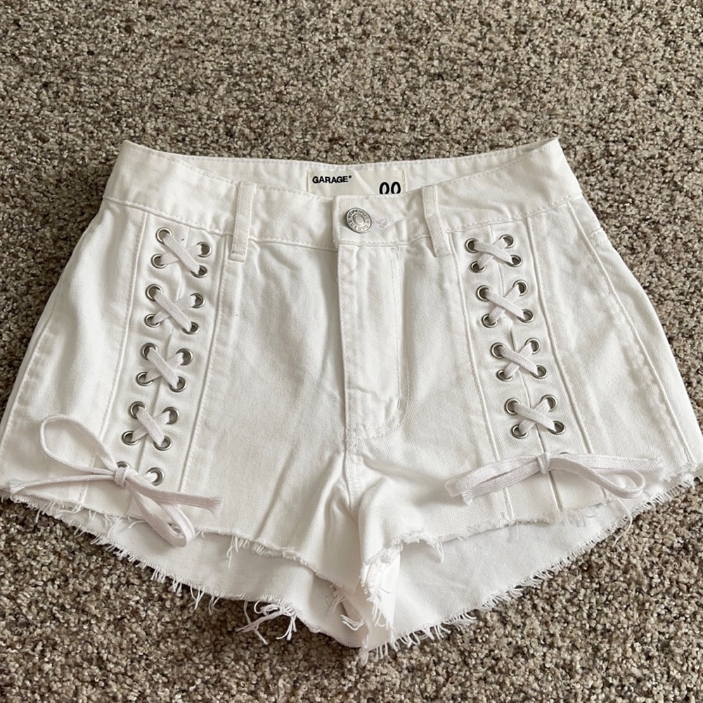 White Jean Shorts